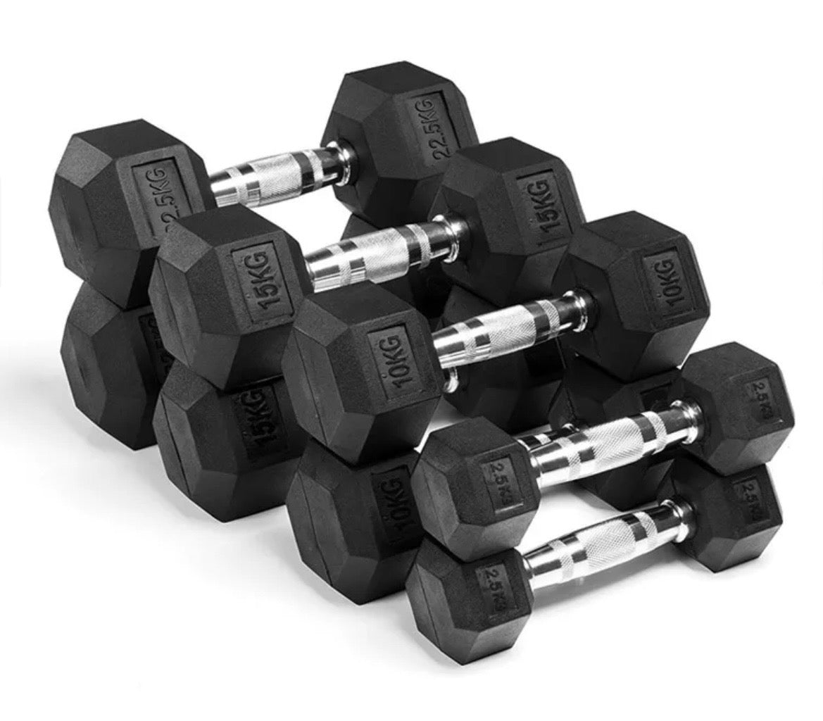 Hexagonal Rubber Dumbbell