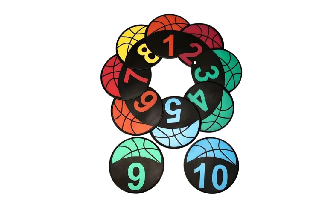 Basketball Numbered Flat Cones (Set of 10)