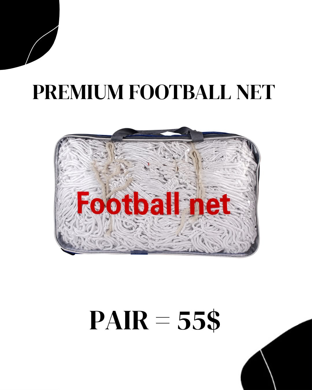 Premium Football Net 3m x 2m (Pair)
